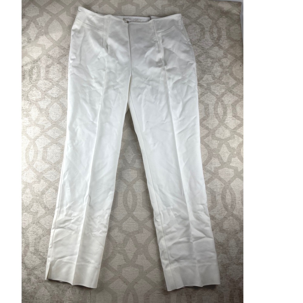 Chico's Smooth Stretch Side Zip Ankle Pants Women 1.5 US 10 White New Trousers